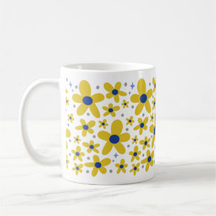 Mug Motif Fleur Jaune et Bleu Faisy