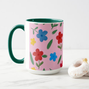MUG MOTIF FLEURS COLORÉ ET ÉLÉGANT