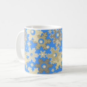 Mug Motif flocon de neige beige bleu clair hivernal sa