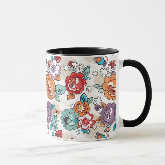 Mug Motif floral 5 d'élégance abstraite (Droite)