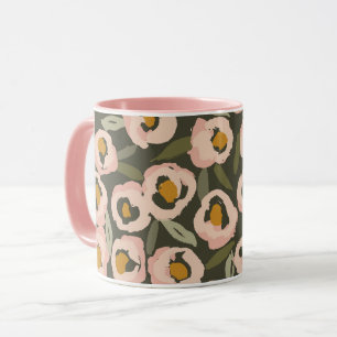 Mug Motif floral audacieux et encre Botanique dessin