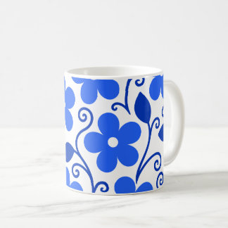 Mug Motif floral bleu sans couture