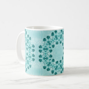 Mug Motif floral, bleu Turquoise
