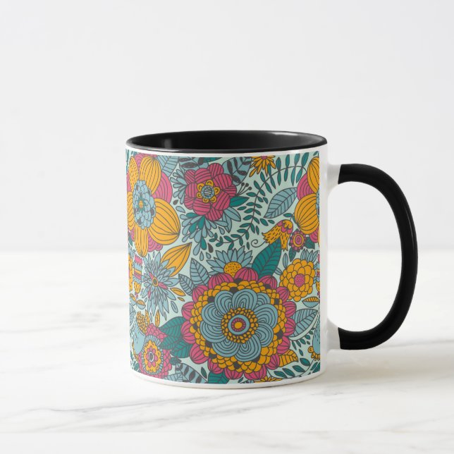Mug Motif floral coloré (Droite)