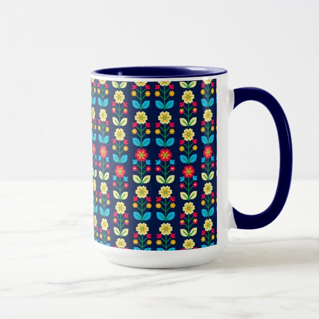 Mug Motif floral coloré (Droite)
