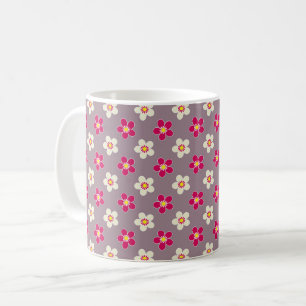 Mug Motif floral de fleurs cramoisies et blanches sur 
