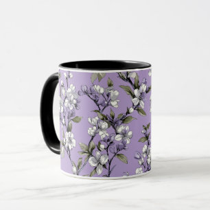 Mug Motif floral de lilas lavande féminin