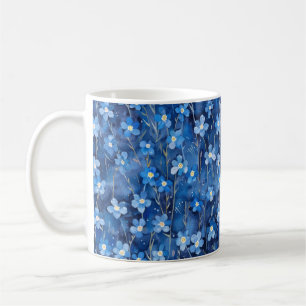 Mug Motif floral de nuances de bleu partout