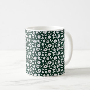 Mug Motif floral dense décoratif vintage
