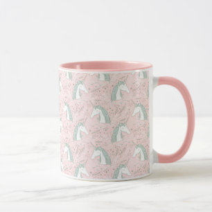 Mug Motif floral doux de licorne