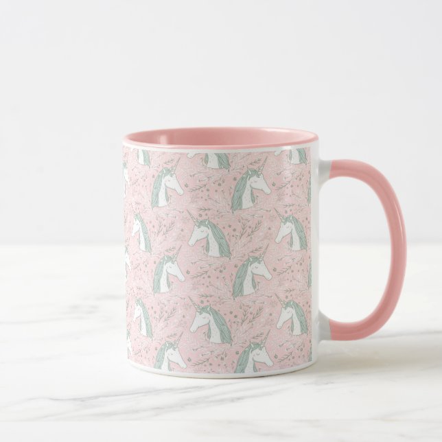 Mug Motif floral doux de licorne (Droite)