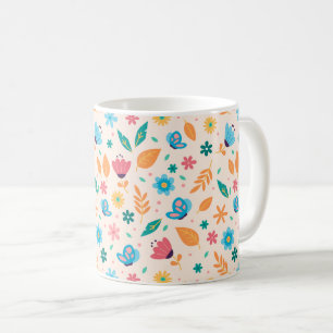 Mug Motif floral et papillon