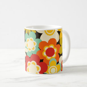 Mug Motif floral mignon rétro coloré vif