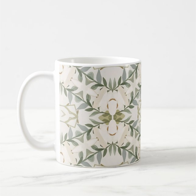 Mug Motif floral neutre élégant (Gauche)