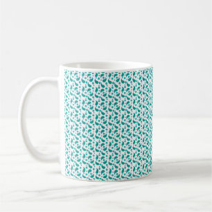 Mug Motif floral paisley vert cyan moderne boho 
