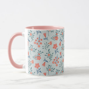 Mug Motif floral Prairie de corail