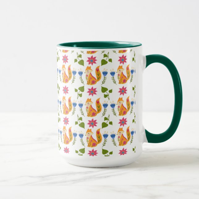 Mug Motif floral rusé assez en pastel (Droite)
