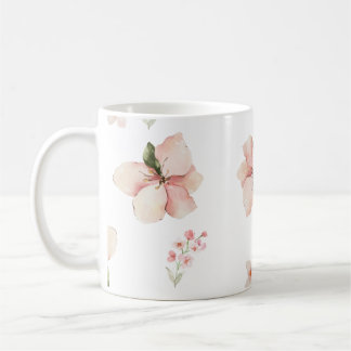 Mug Motif floral sans couture à l'aquarelle douce