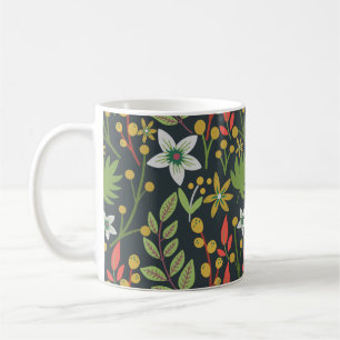 Mug Motif floral sans couture coloré fleurs et feuille