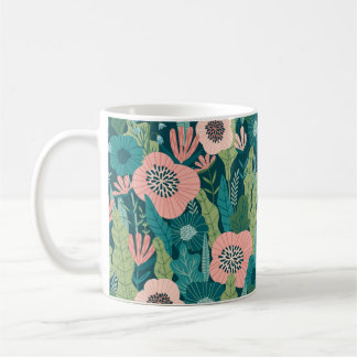 Mug Motif Floral sans couture, décoration intérieure