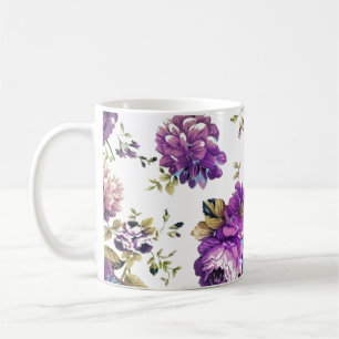 Mug Motif floral violet