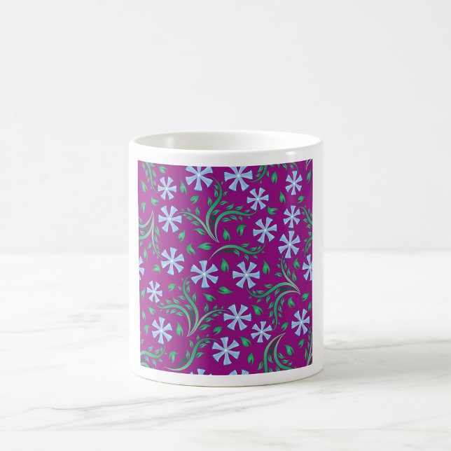 Mug Motif floral violet avec fleurs bleues (Créateur téléchargé)