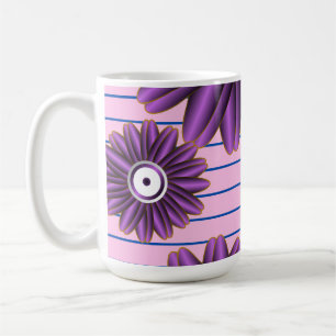 Mug Motif floral violet Design de fleurs abstrait mode