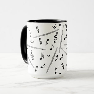 Mug Motif Flute Music Note