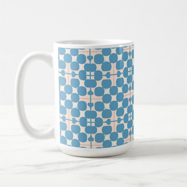 Mug Motif géométrique bleu et blanc Abstrait (Gauche)