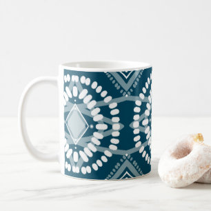 Mug Motif géométrique cool Bleu Blanc Batik Cravate-Dy