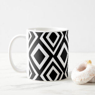 Mug Motif géométrique Diamant noir et blanc
