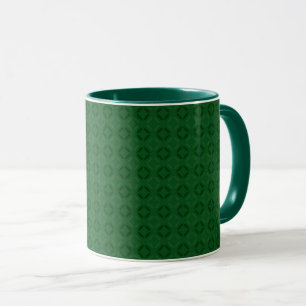 Mug Motif géométrique élégant vert monochrome.