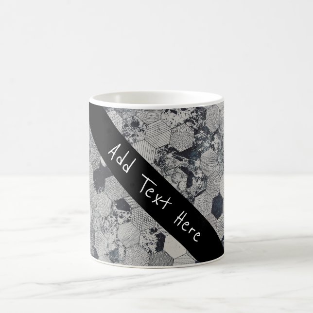 Mug Motif géométrique gris, blanc et noir (Centre)