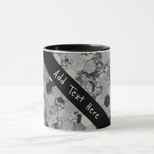 Mug Motif géométrique gris, blanc et noir de l'hexagon