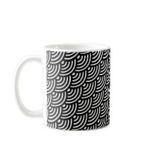 Motif géométrique incurvé noir blanc diagonal