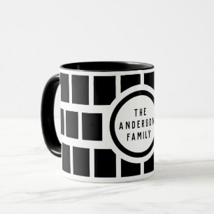 Mug Motif géométrique Musique moderne noir et blanc