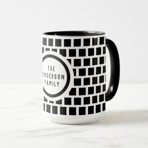 Mug Motif géométrique Musique moderne noir et blanc