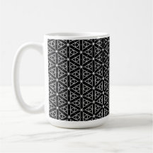 Motif géométrique noir blanc et argenté