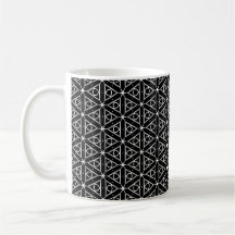 Motif géométrique noir blanc et argenté