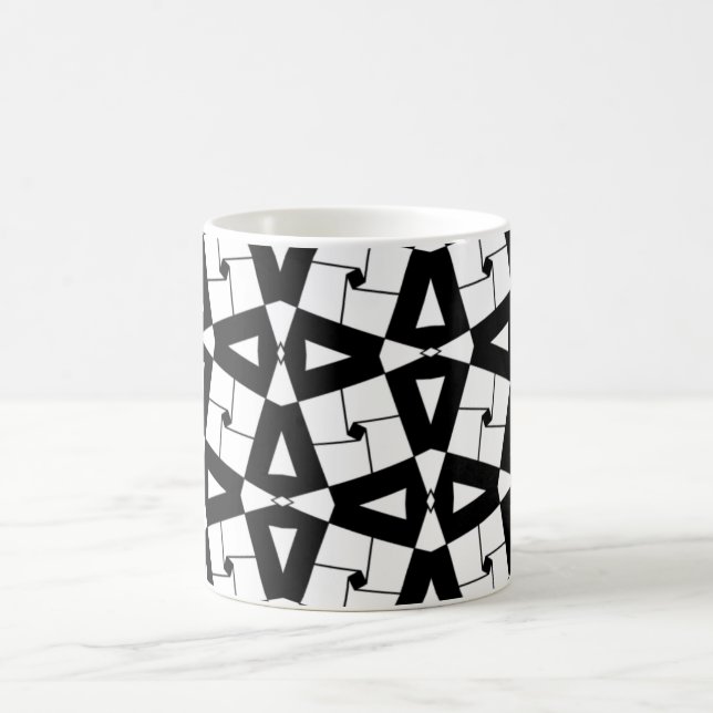 Mug Motif géométrique personnalisé noir et blanc (Centre)