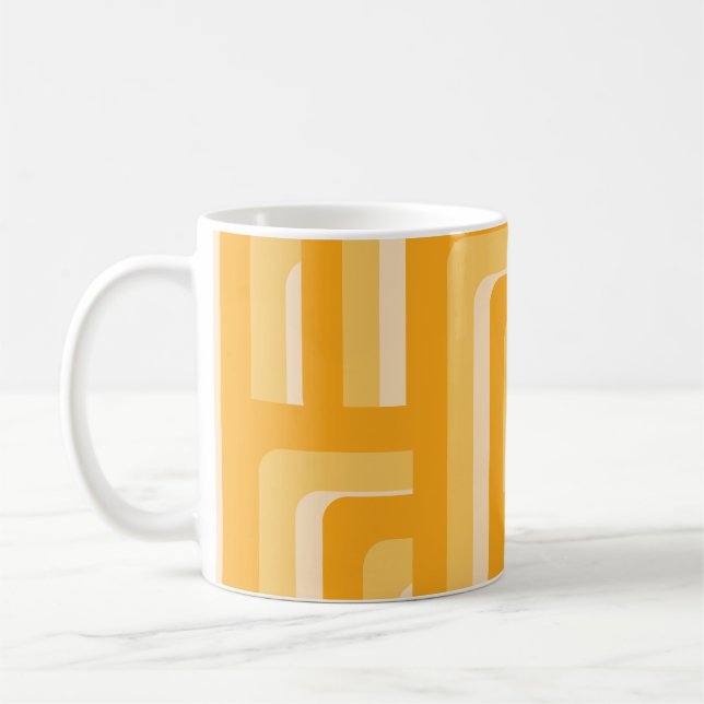 Mug Motif géométrique rétro-jaune (Gauche)