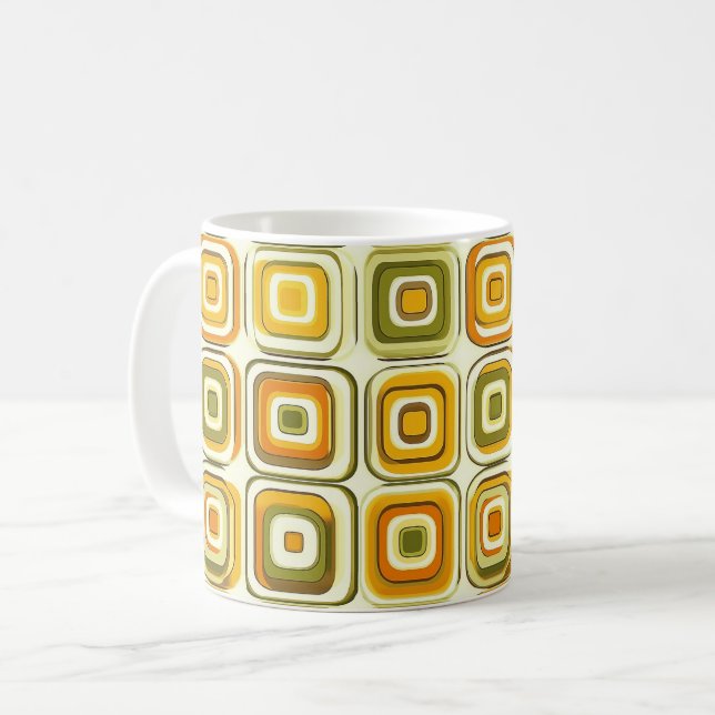 Mug Motif géométrique rétro les années 70 dans les ton (Devant gauche)