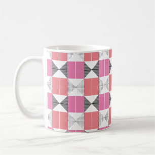 Mug Motif géométrique rose et noir élégant