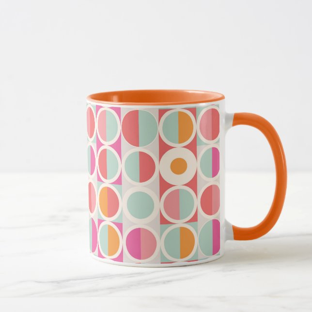 Mug Motif géométrique rose orange (Droite)