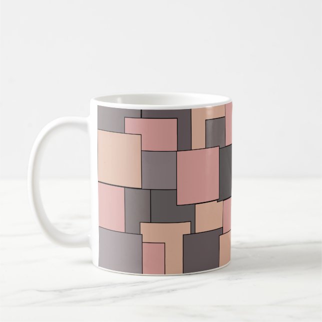 Mug Motif géométrique rose violet (Gauche)