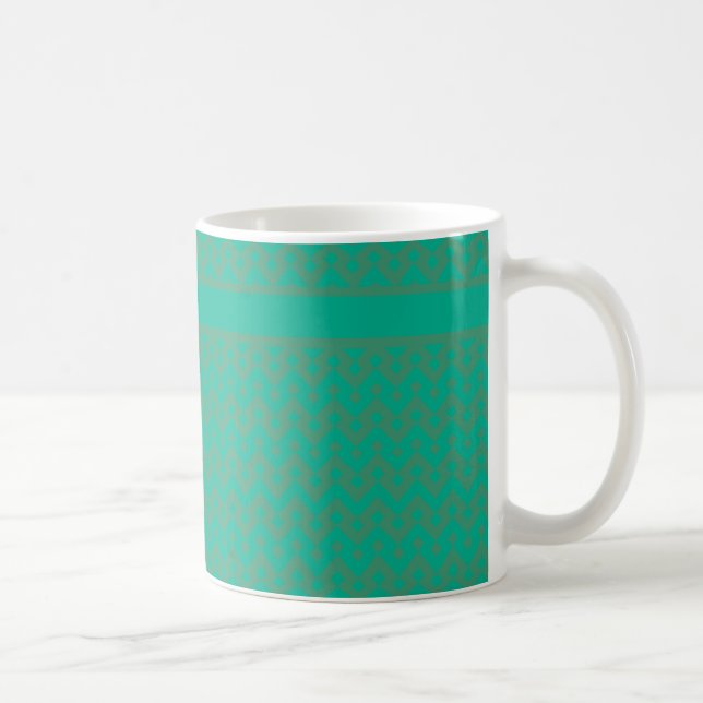 Mug Motif géométrique vert émeraude à deux tons (Droite)