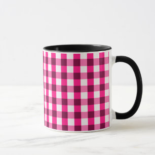 Mug Motif Gingham Rose Chaud