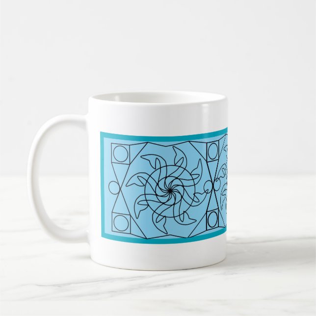 Mug - Motif graphique à roue d'eau (Gauche)