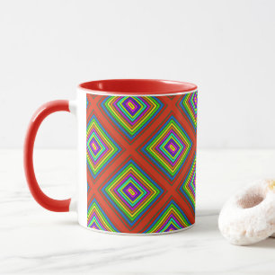 Mug Motif graphique géométrique carré coloré moderne D