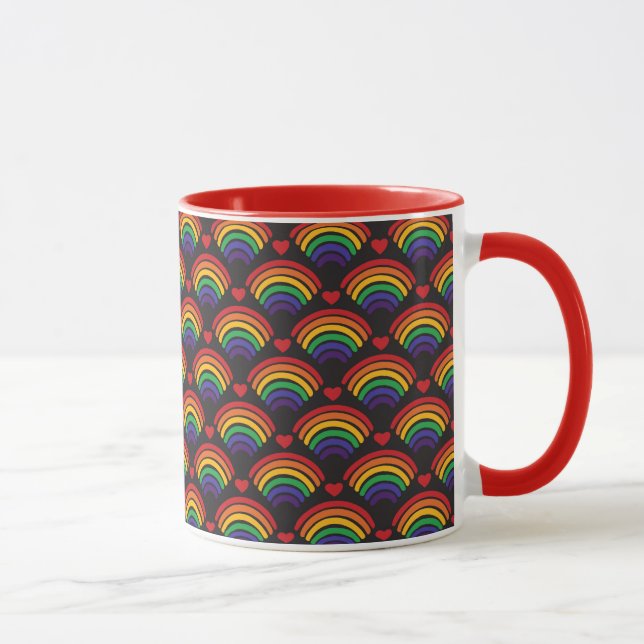 Mug Motif Hearts & Rainbows (Droite)
